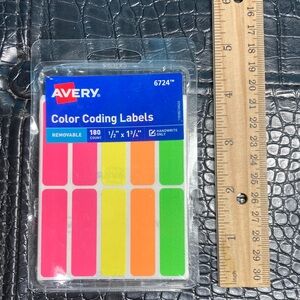 5 for $10: Avery #6724 Vibrant Color Coding Labels 180 count 1/2” x 1 3/4”